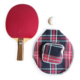 Raquette de ping-pong Silver Cup et sa housse, vintages