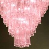 Contemporary Pink ‘Square Tubes’ Murano Glass Chandelier