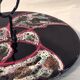 Cheese platter Vallauris glazed ceramic black red A035