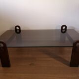 Vintage coffee table in smoked glass