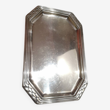 Art Deco silver metal tray with Orbrille house hallmarks