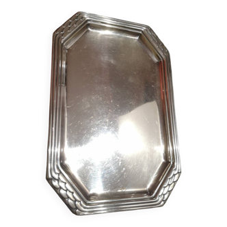 Art Deco silver metal tray with Orbrille house hallmarks