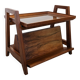 Table d'appoint porte-revues Art déco en noyer, France vers 1930