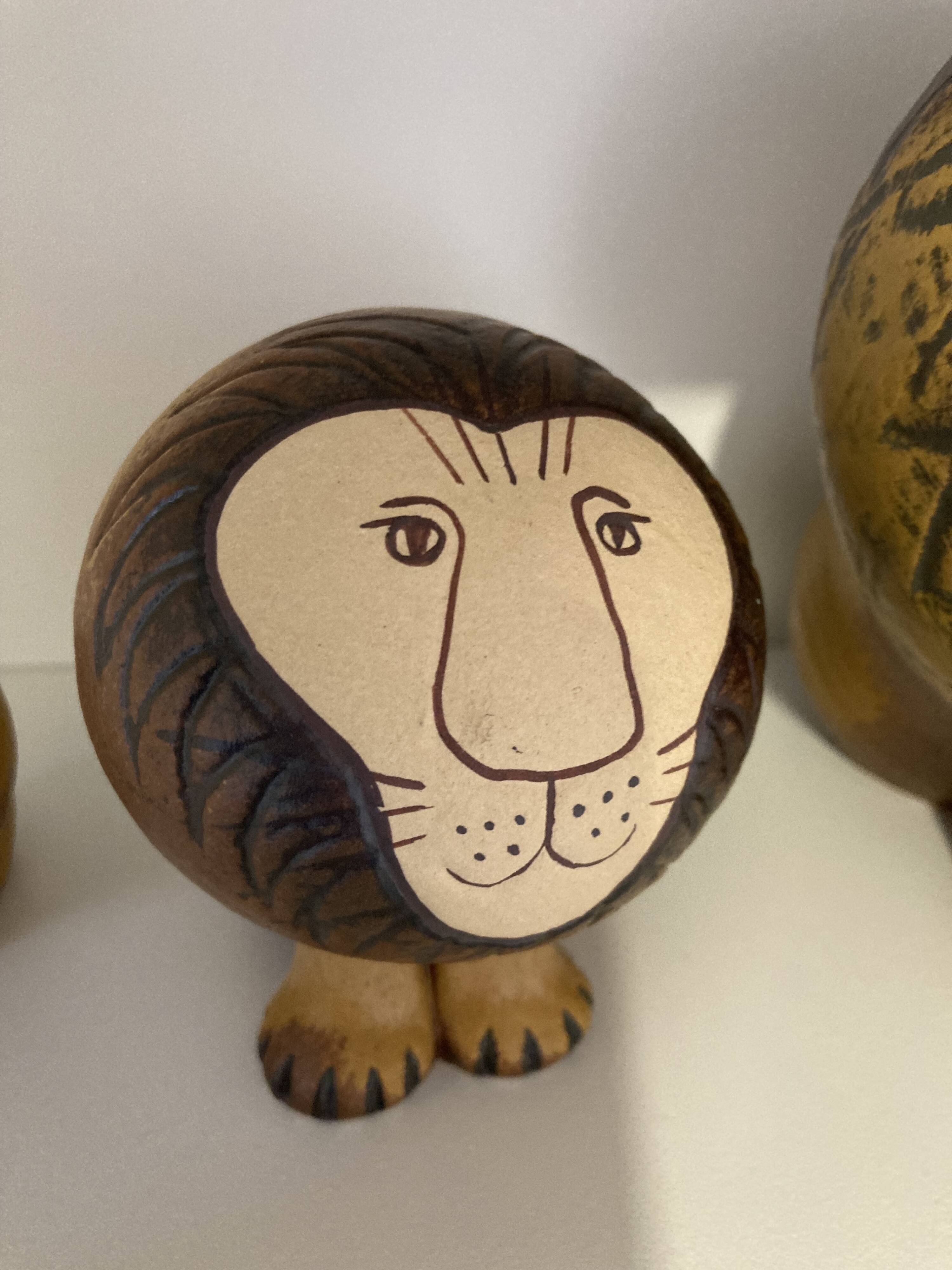 3 Lions in Ceramic by Lisa Larson for Gustavsberg