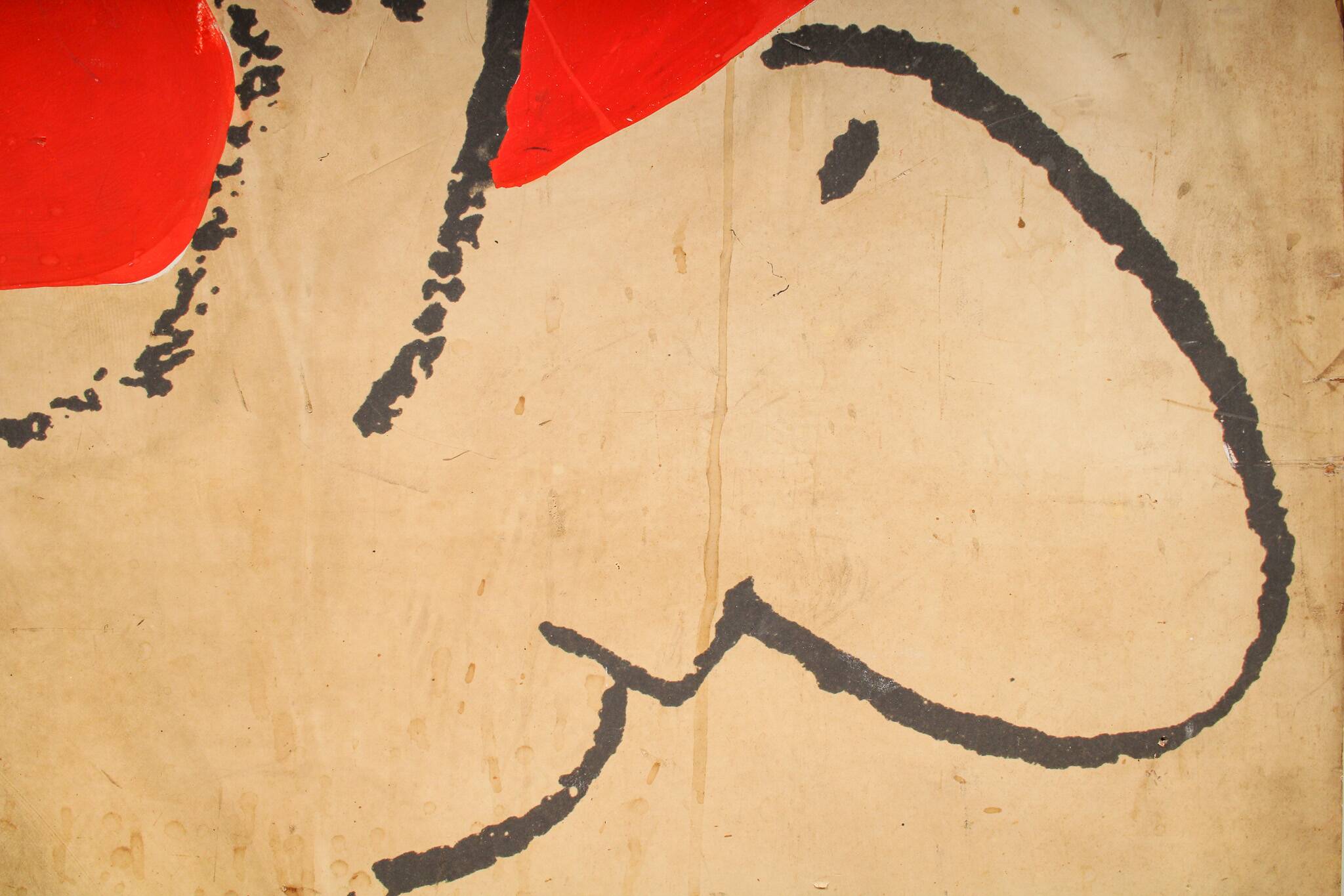 A vintage original painting by Mel Calman - Heavy Heart or Burden of Love