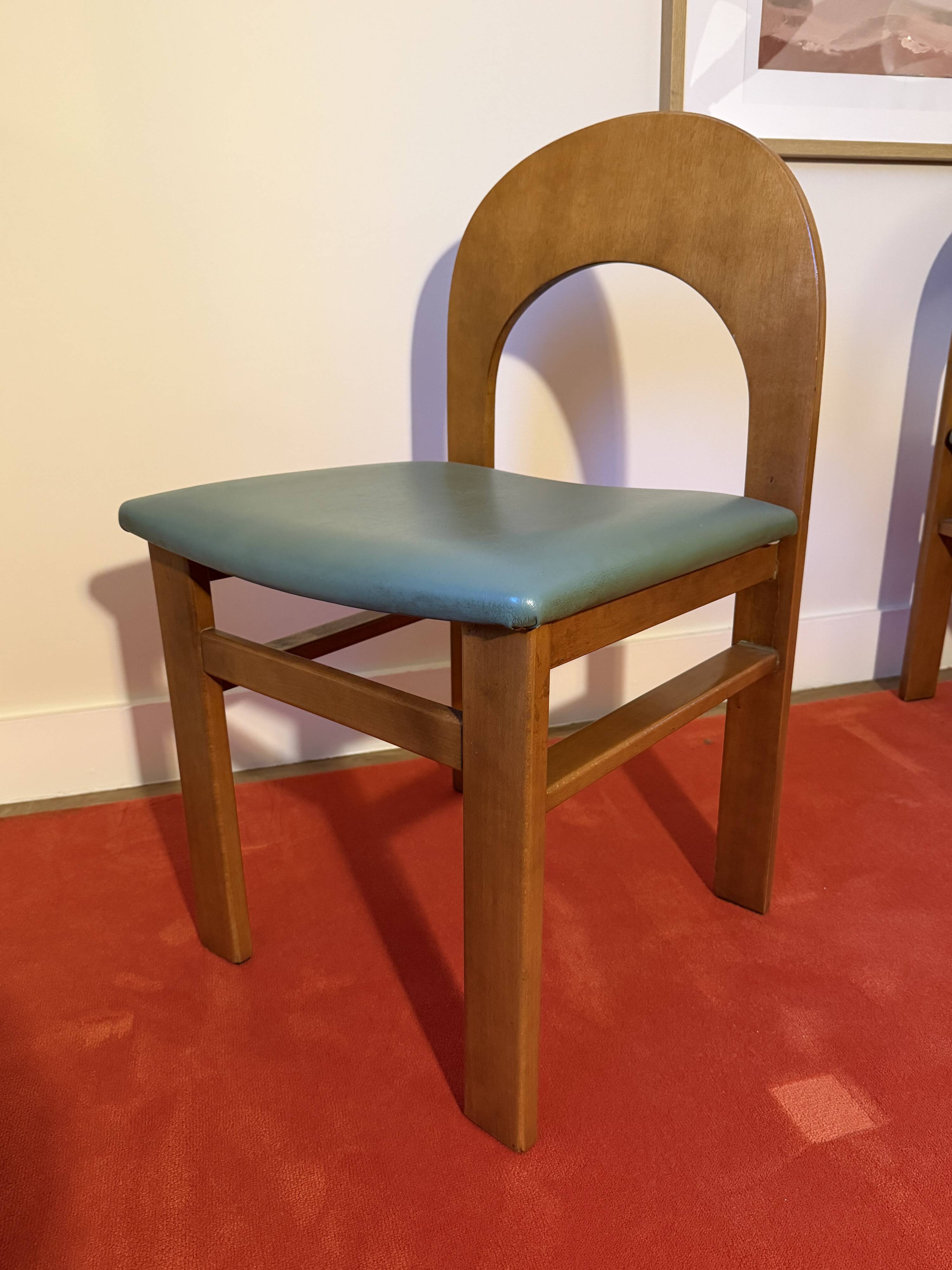 Set of 4 Arcadia dining chairs by Caraceni for Tagliabue.