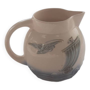 Old ceramic water pitcher slip Digoin France