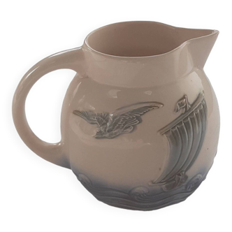 Old ceramic water pitcher slip Digoin France