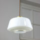 Mid-century Glass & Brass Pendant Lamp