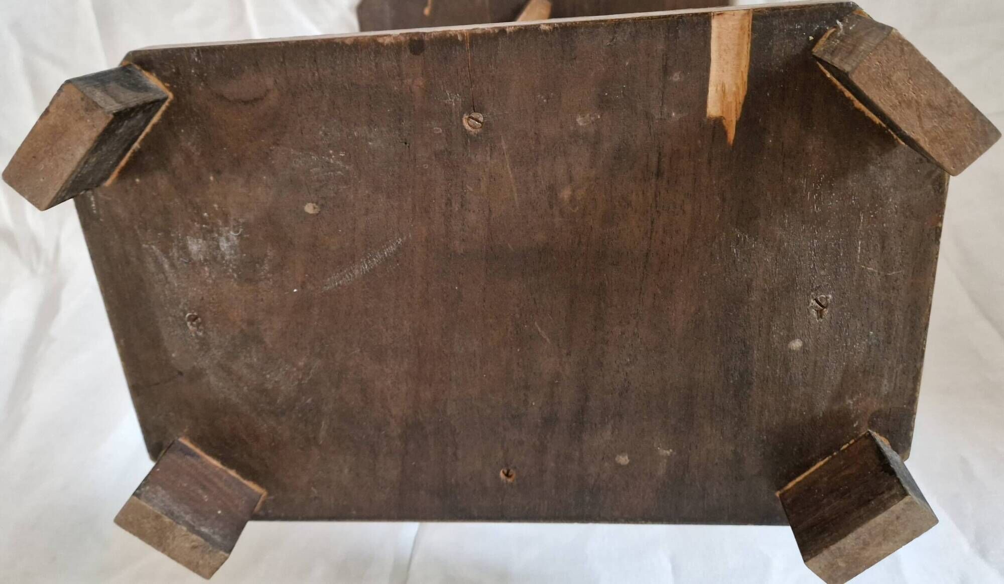 Vintage Art Deco wooden side table – 1930s/50s – unique piece