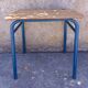 School table, wooden desk, metal, vintage, industrial style, 50s