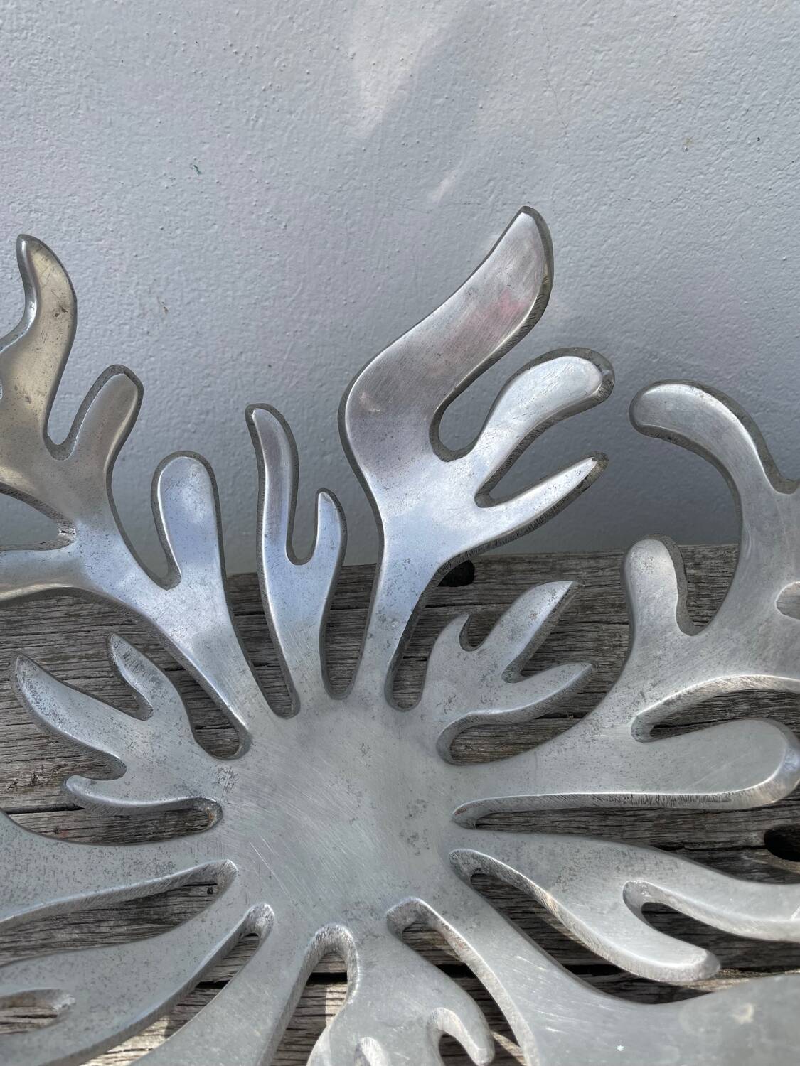 Designer metal fruit bowl