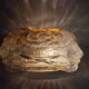 Amber glass rectangular flush mount ceiling or wall light