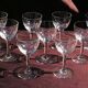8 old glasses in porto aperitif in cut glass