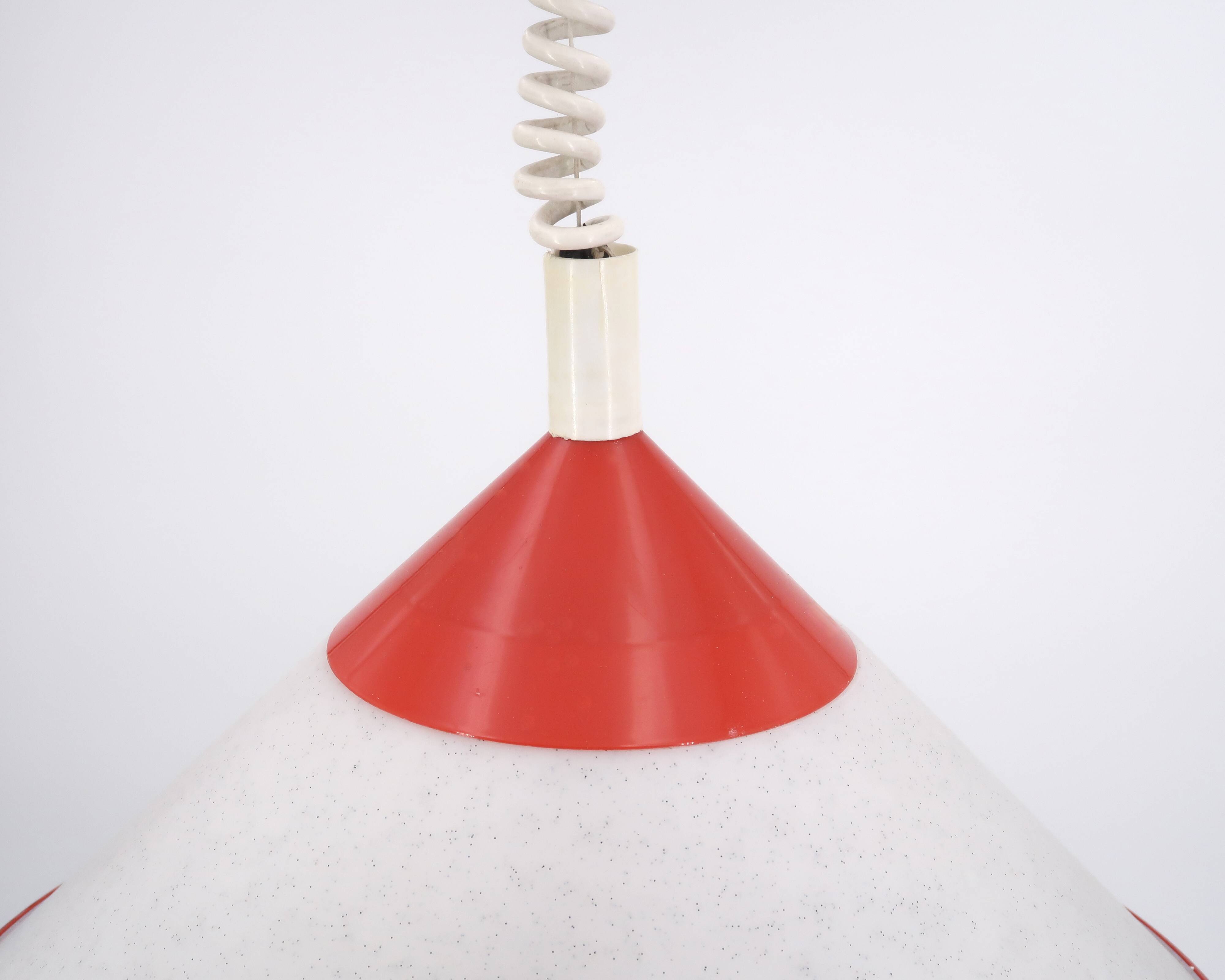 Red and white up and down suspension, 80s