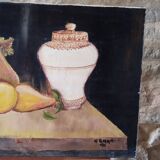 Oil on canvas still life with grapes