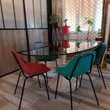Suite of 5+1 shell chairs Pierre Guariche 1960
