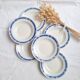 Deep plates / Art Deco salad plates Badonviller blue