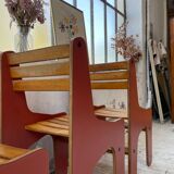 4 vintage Plywood chairs 80s