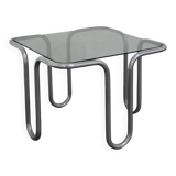 Coffee Table in Chromed Tubular Steel and Smoked Glass by Ezio Didone, 1970s