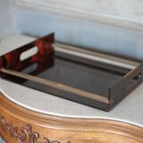 Plateau Maison Mercier imitant l'écaille de tortue, années 70