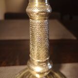 Finely chiseled bronze candle holder - End of 19th century