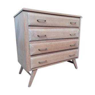 Chest of drawers 4 feet compass drawers curved 1950