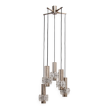Vintage Chandelier Cascade Hanging Lamp with 5 lamps, 1960