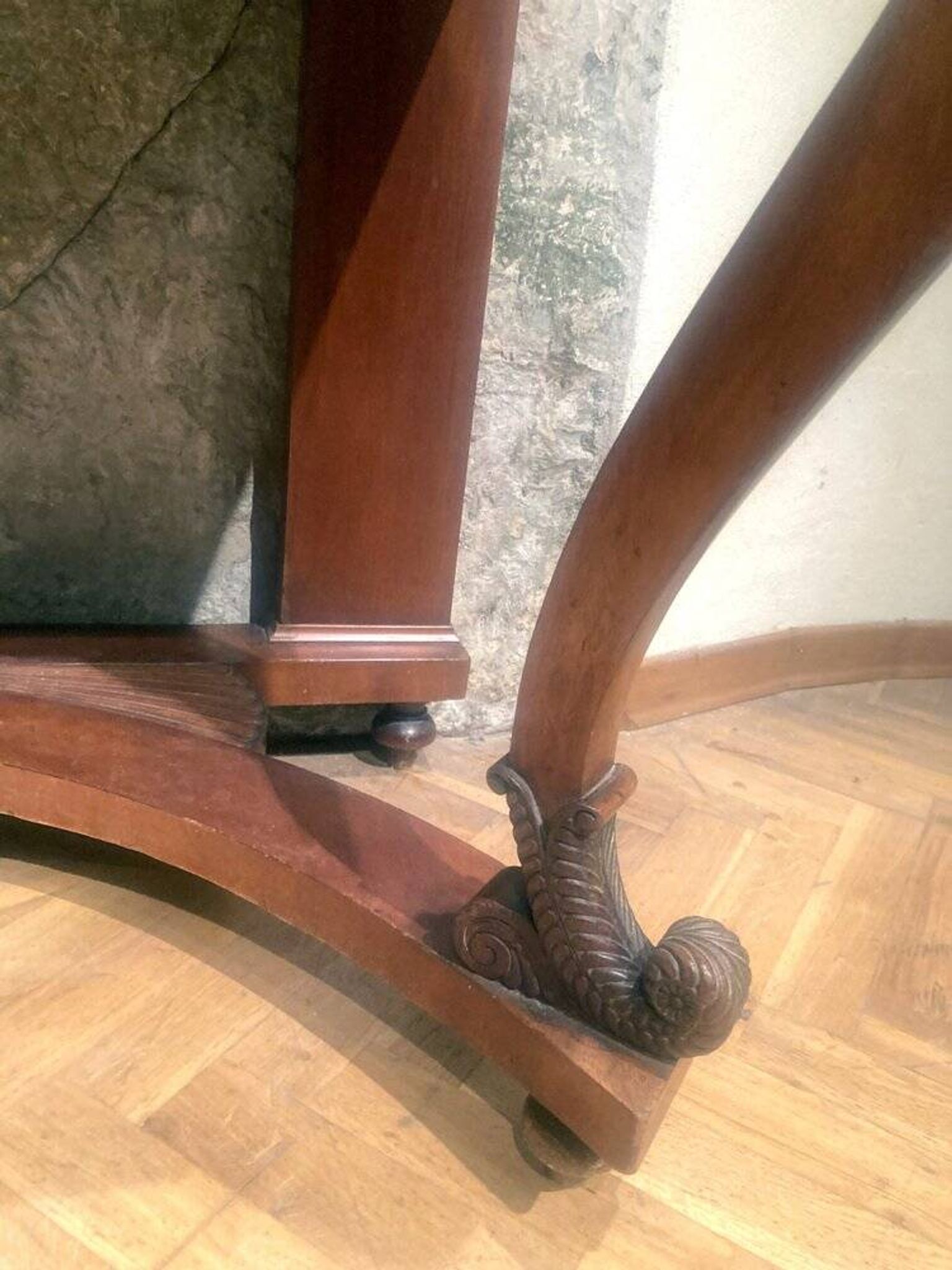 Art Nouveau Italian Wooden Console Table