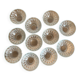 11 chiseled glass cups