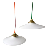 Pair of suspensions in smooth opaline colored thread early twentieth century