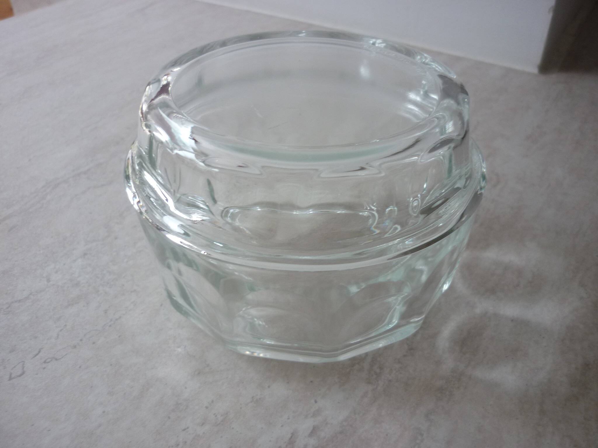 Vintage art deco glass butter or sugar bowl
