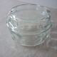 Beurrier ou sucrier en verre art déco vintage