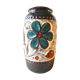 Ceramic vase decorated with flowers Bay West Germany 1970s