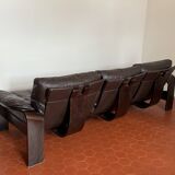 Canapé Panda d'Ake Fribyten pour Nelo Sweden (Roche Bobois) en bois et cuir.