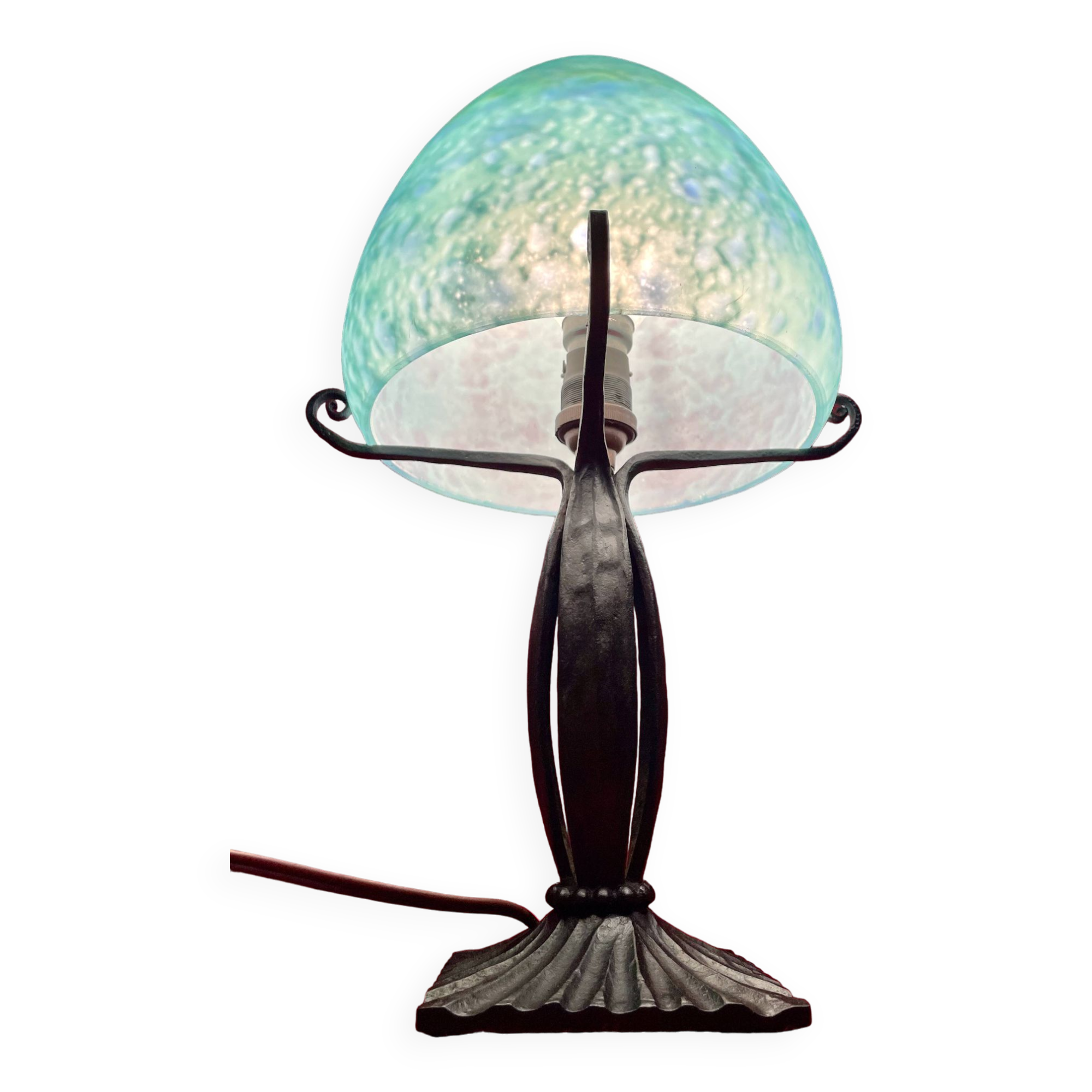 Wrought iron lamp, "TIEF", Art Deco year 1900