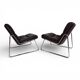 Set of 2 Drabert lounge chairs in brown leather by Gerd Lange, 1970