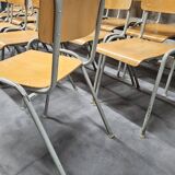 Lot of 18 vintage stackable bistro chairs 1970