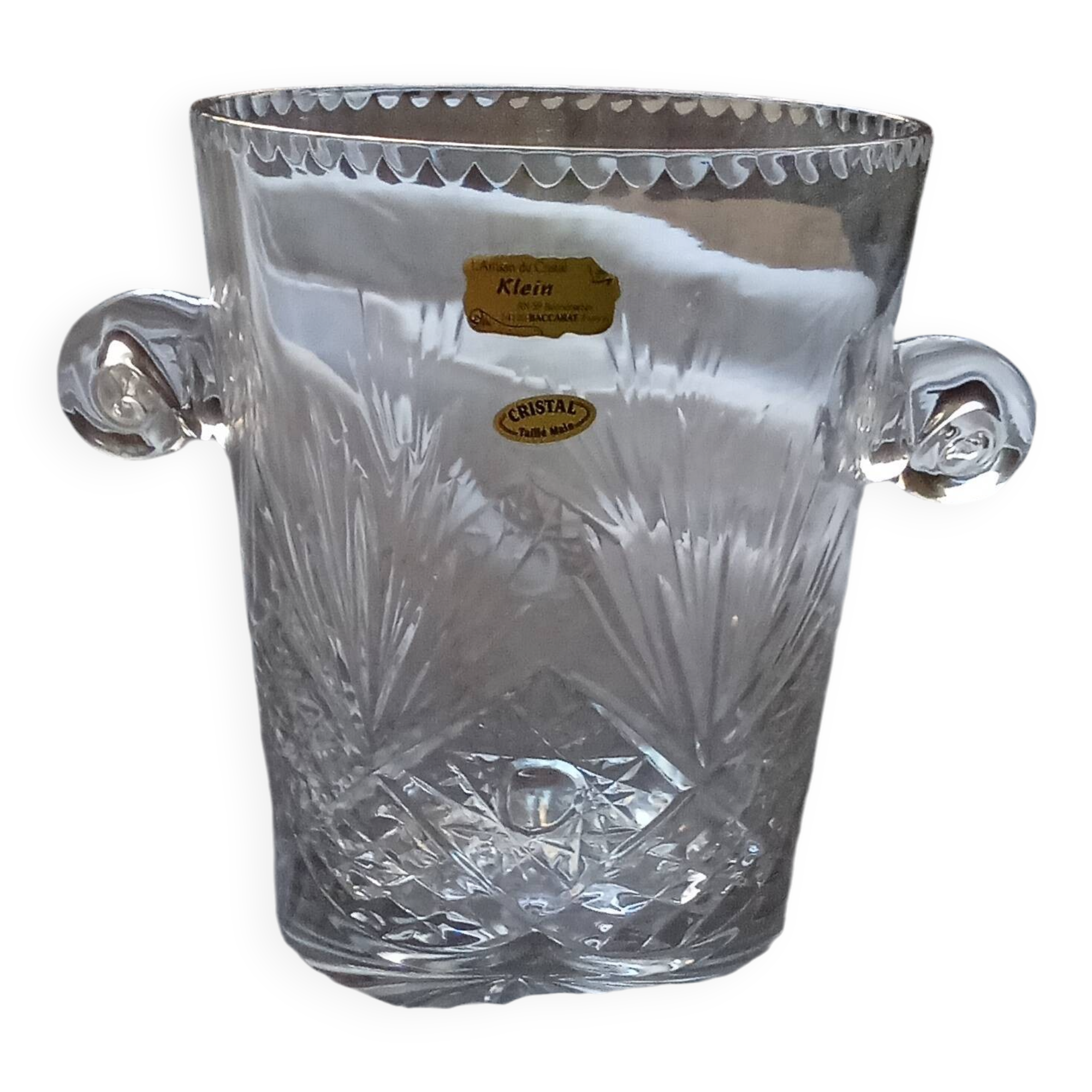 Valery Klein champagne bucket, numbered Baccarat crystal, brand new with certificate.