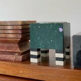 Set of 6 vintage marble and stone candlesticks