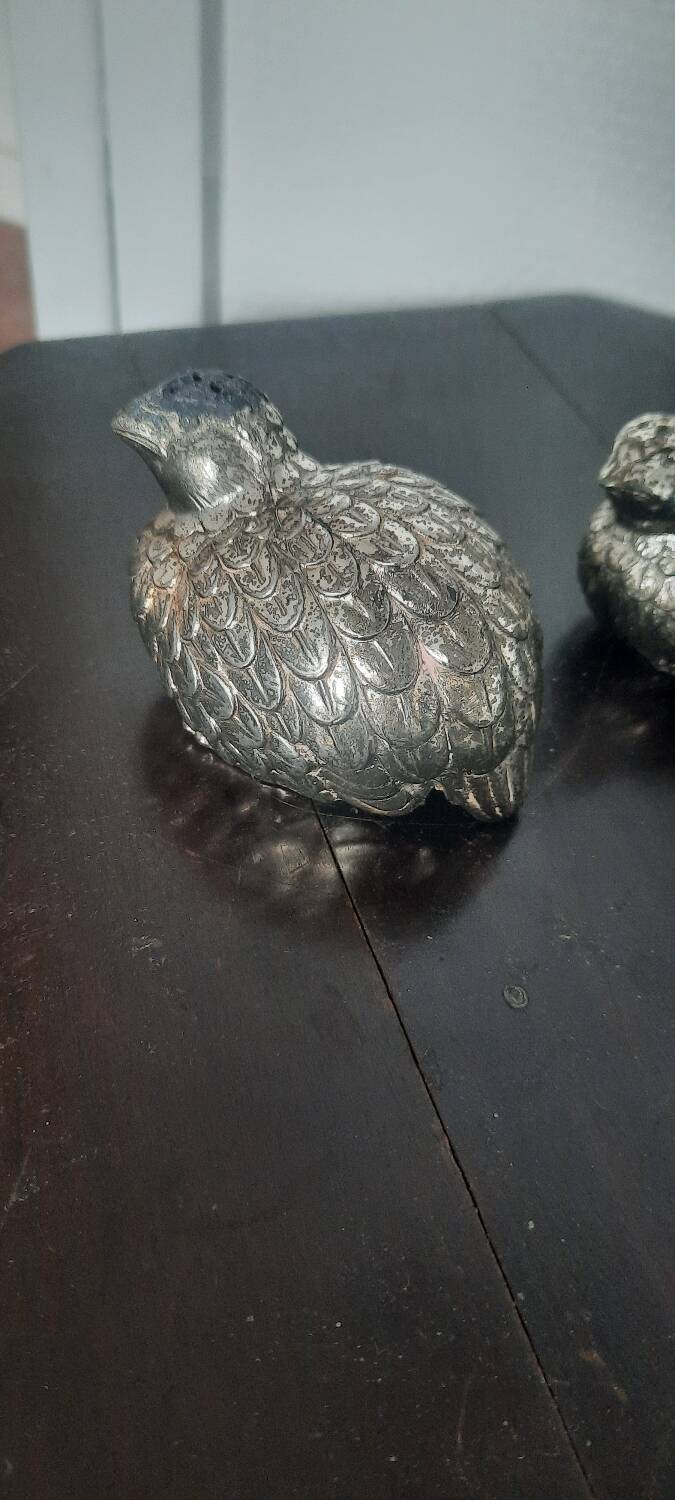 Salière et poivrier métal argenté