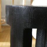 Black burnt teak stool