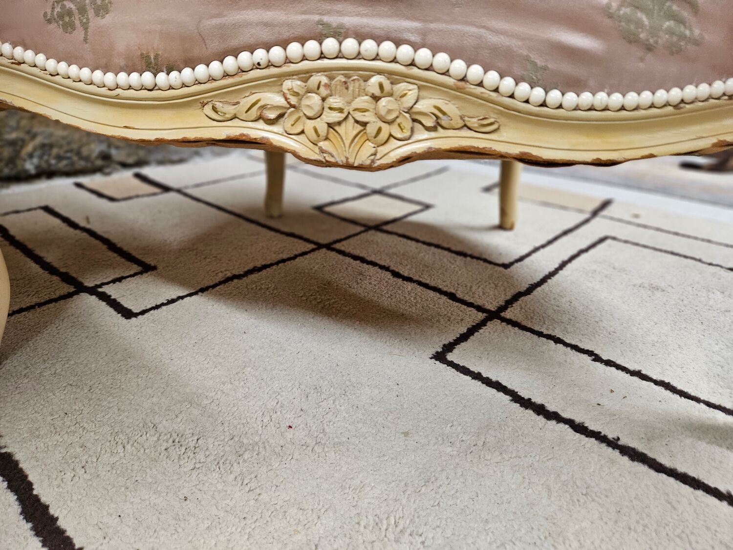 Pair of 1960s silk bergère armchairs