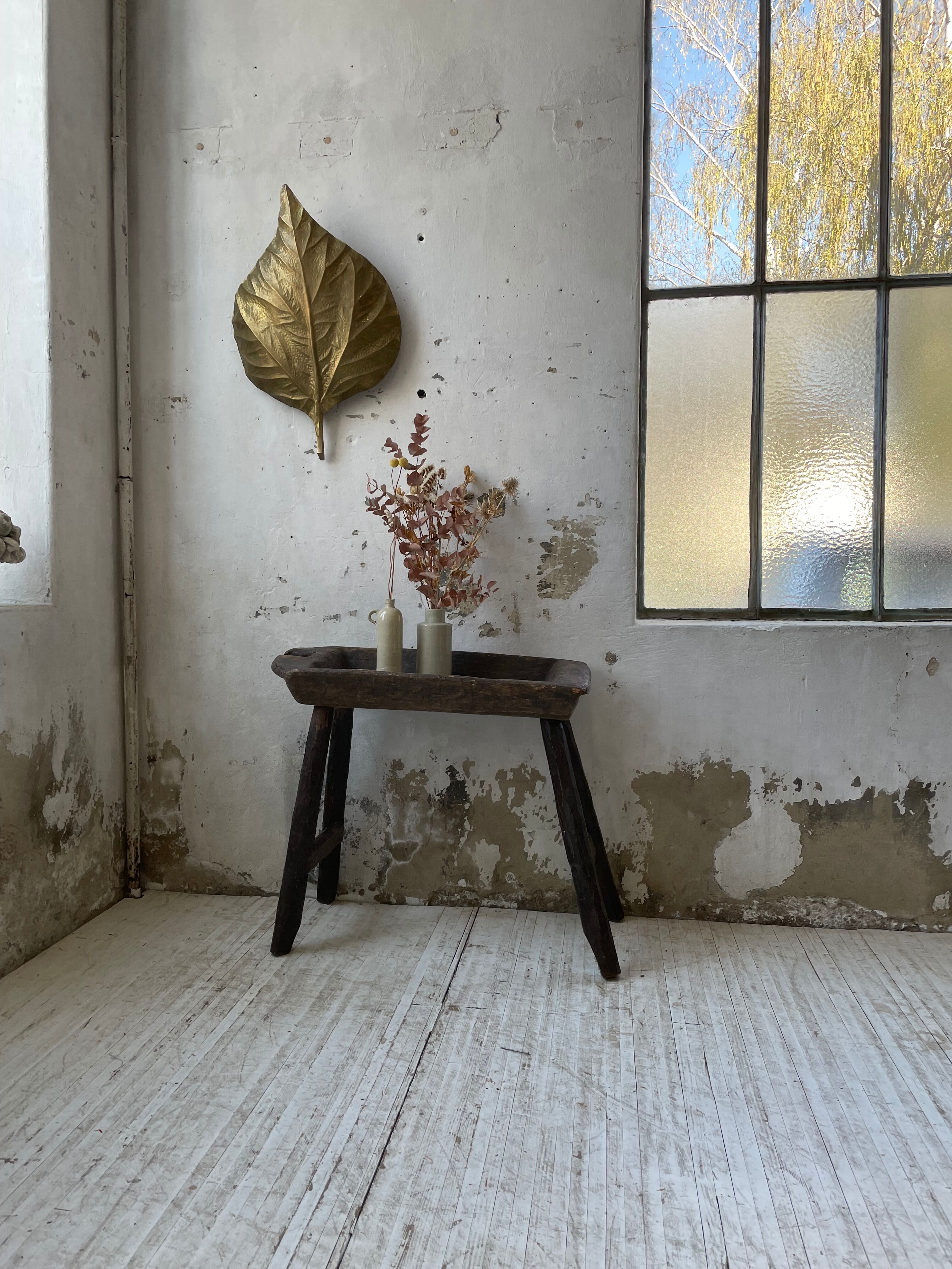 Brutalist solid wood console