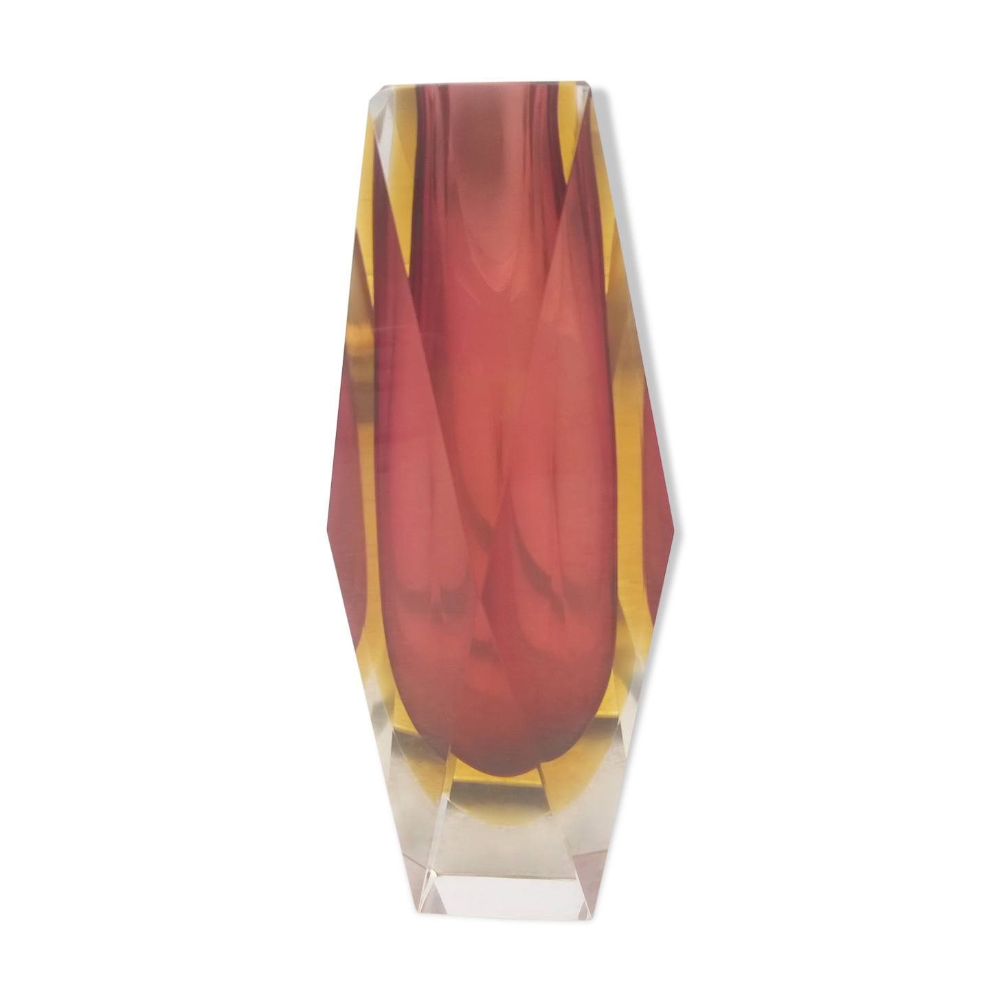 Vase sommerso murano glass by Flavio Poli 1960 Italy