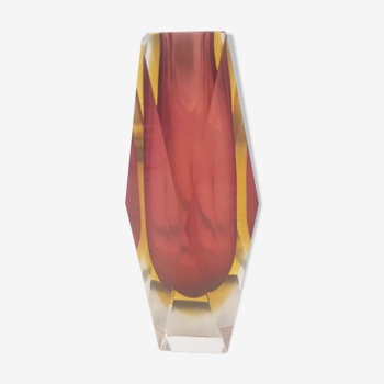 Vase sommerso murano glass by Flavio Poli 1960 Italy