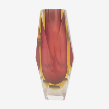 Vase  sommerso verre murano par Flavio Poli  1960 Italie