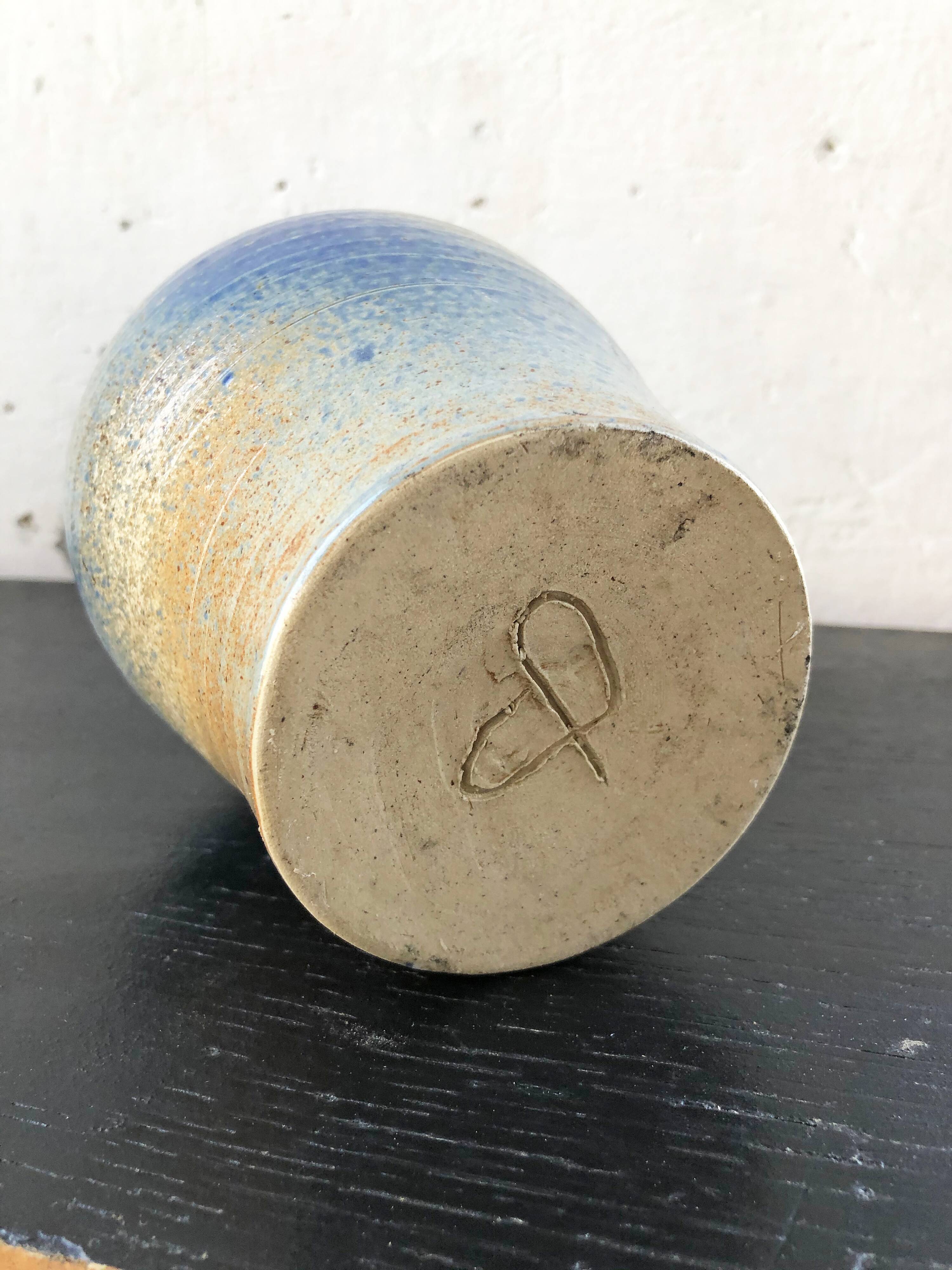 Blue-brown ceramic vase