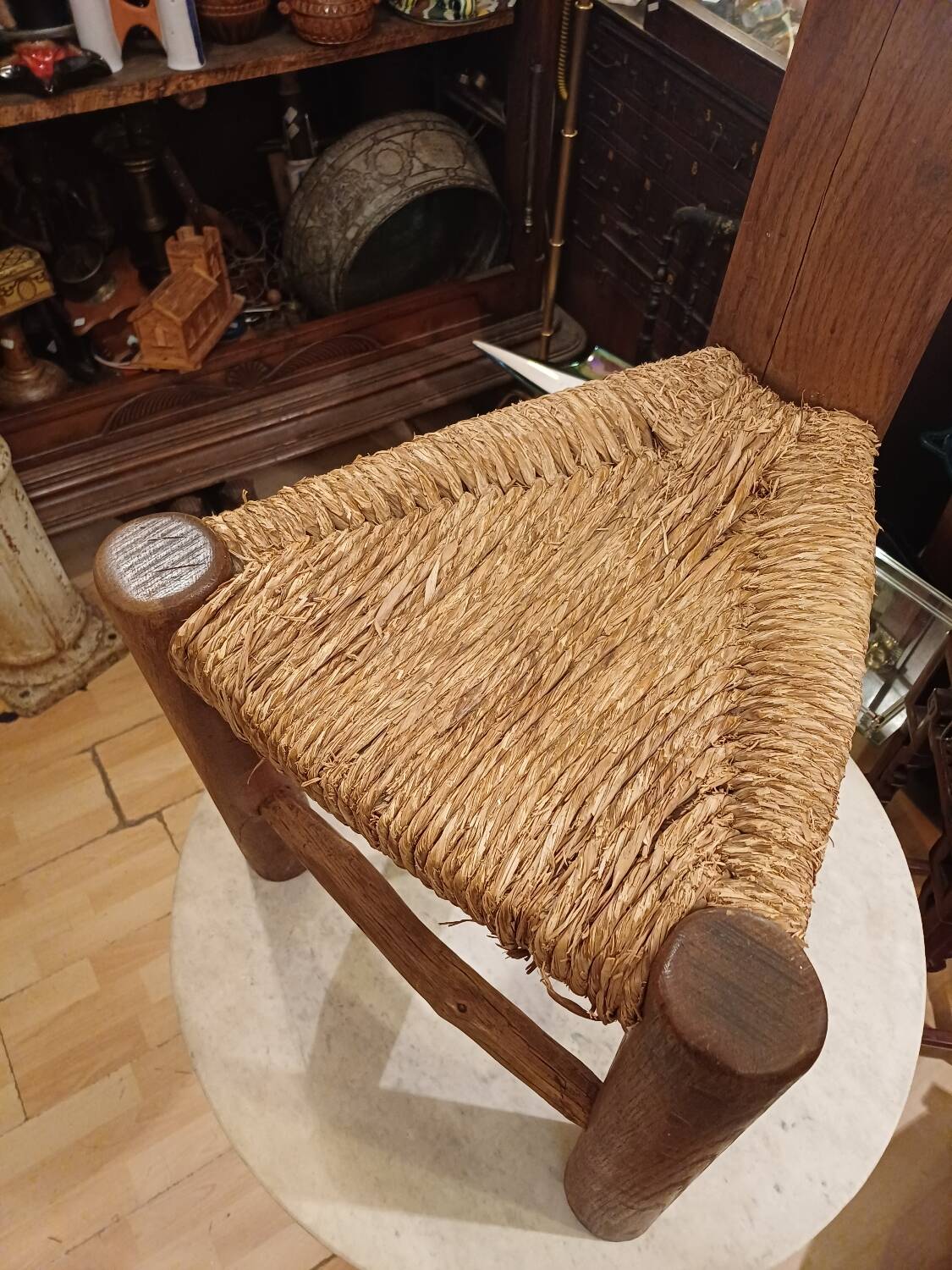 Brutalist Tripod Chair "Wabi-Sabi" Folk Art, 1900-1950