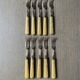 10 antique gold forks for desserts, cheese